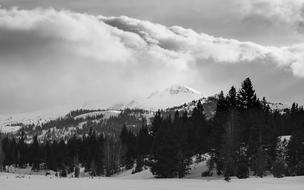 Sierra Nevada Black and White Meadow/Mountain View, Clouds Moving in